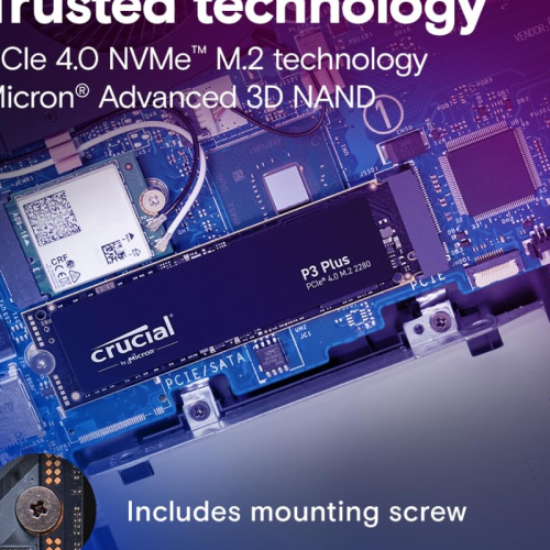 CRUCIAL P3 PLUS 1TB PCIE 4.0 3D NAND NVME M.2 SSD, UP TO 5000MB/S - CT1000P3PSSD8