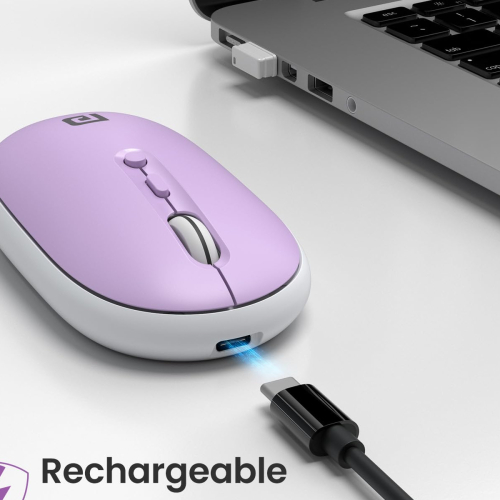 Portronics Toad II Bluetooth Mouse, with Bluetooth 5.0 &amp; 2.4 Ghz Dual Wireless Connectivity, Rechargeable Battery, Adjustable DPI up to 1600 Compatible with Laptop, MacBook, PC (Grey)