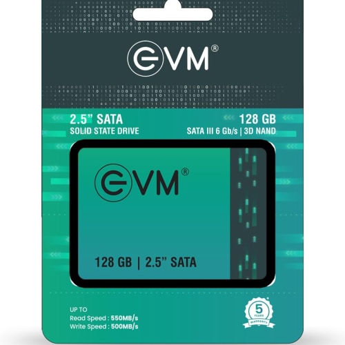 EVM 128GB 2.5-Inch SATA Internal SSD - 550MB/s Read &amp; 500MB/s Write - 5-Year Warranty (EVM25/128GB)